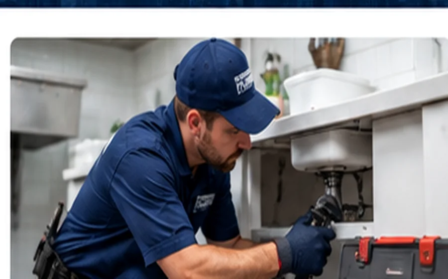 Professional plumber completing residential plumbing work